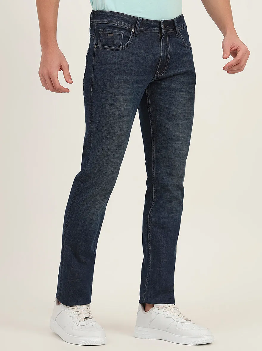 Dark Blue Washed Slim Fit Jeans | Greenfibre