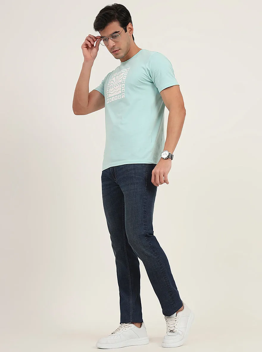 Dark Blue Washed Slim Fit Jeans | Greenfibre