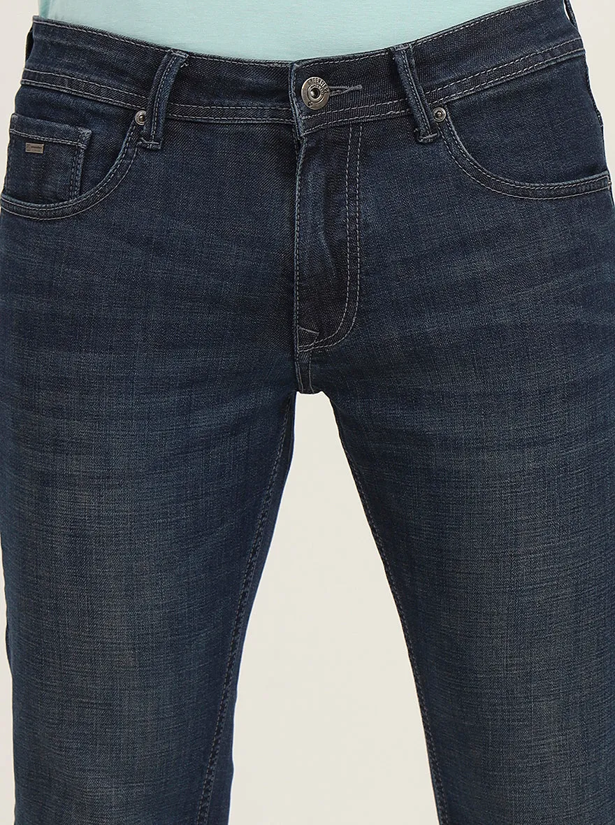 Dark Blue Washed Slim Fit Jeans | Greenfibre