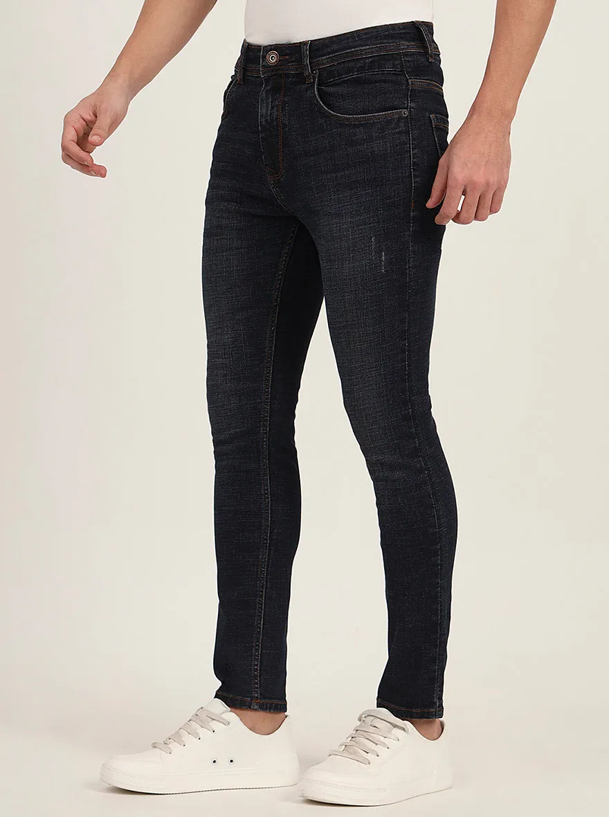 Dark Blue Washed Slim Fit Jeans | Greenfibre