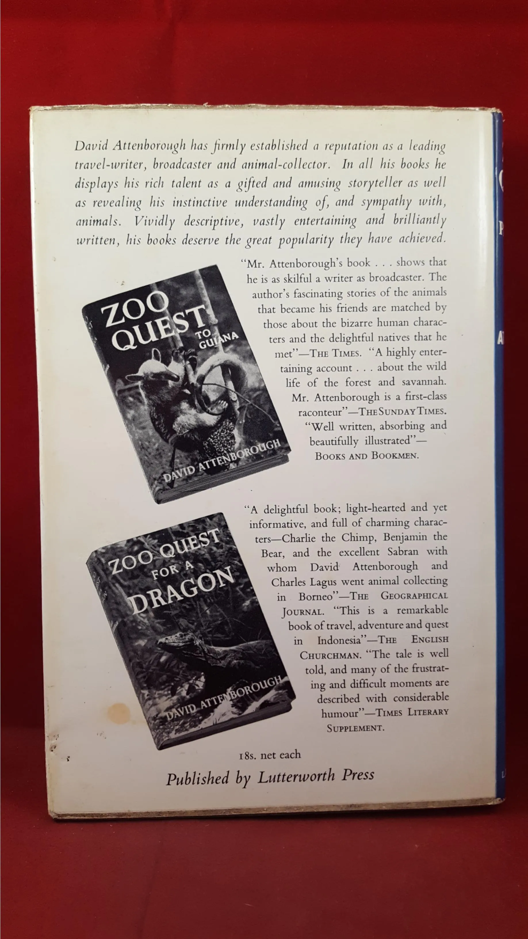 David Attenborough - Zoo Quest In Paraguay - 1959 & Quest - 1963, First Editions