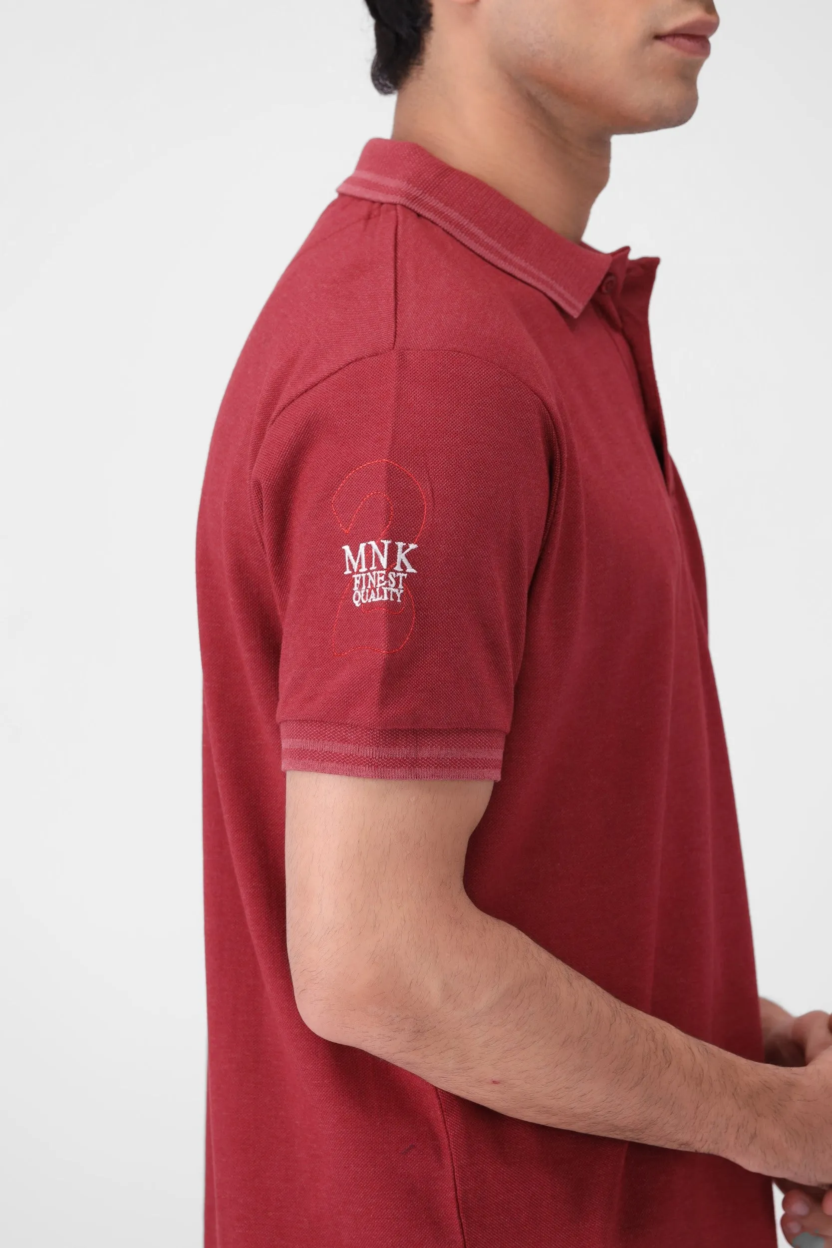 Deep Carmine Color Polo Shirt