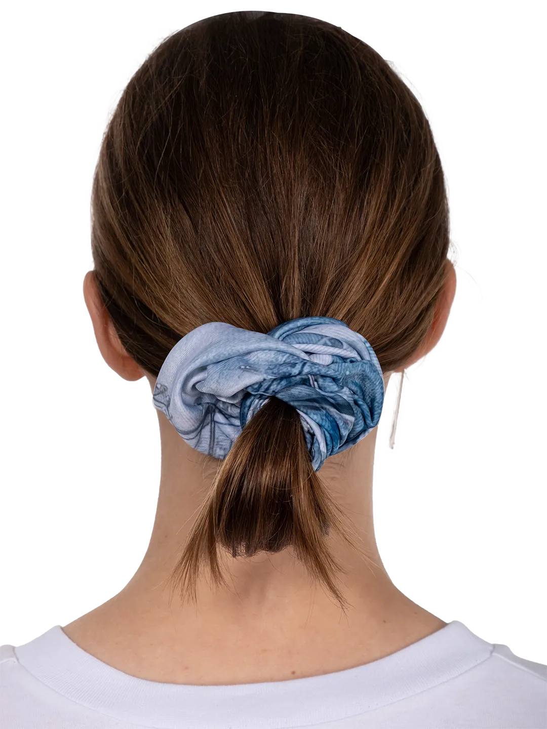 Denim Print Scrunchy