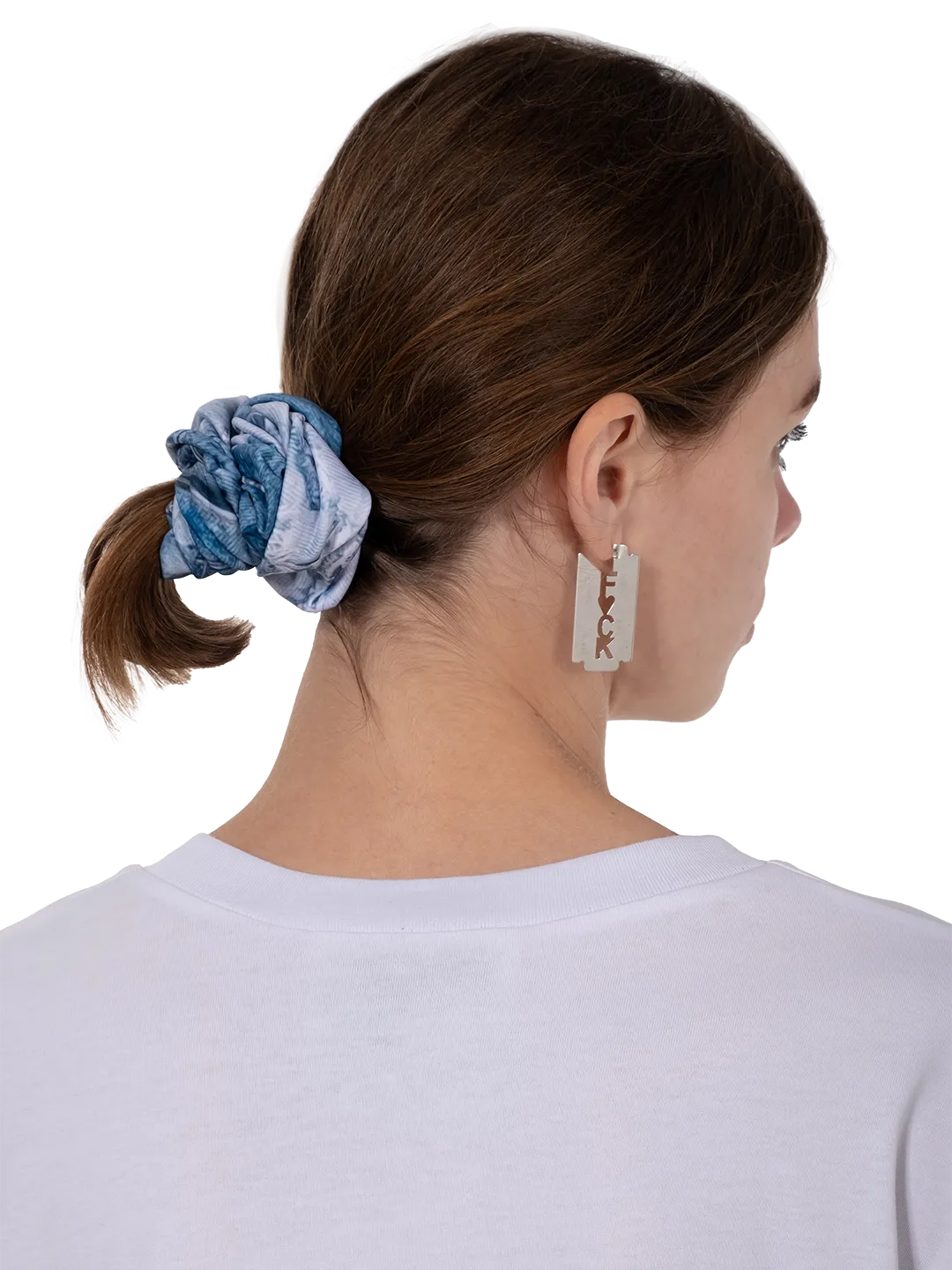 Denim Print Scrunchy