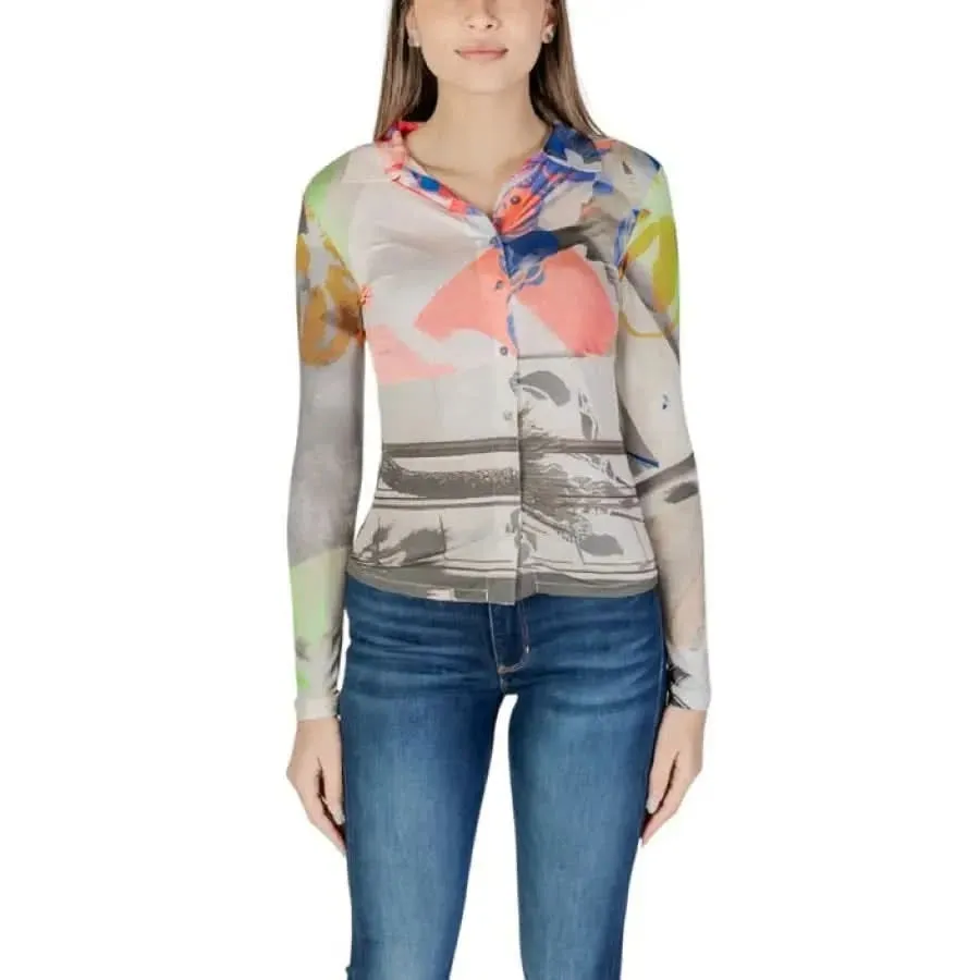 Desigual Women's Classic Pink Print Long Shirt
