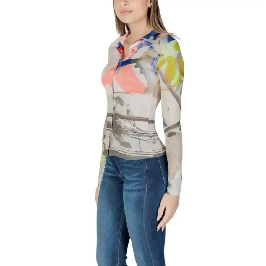 Desigual Women's Classic Pink Print Long Shirt