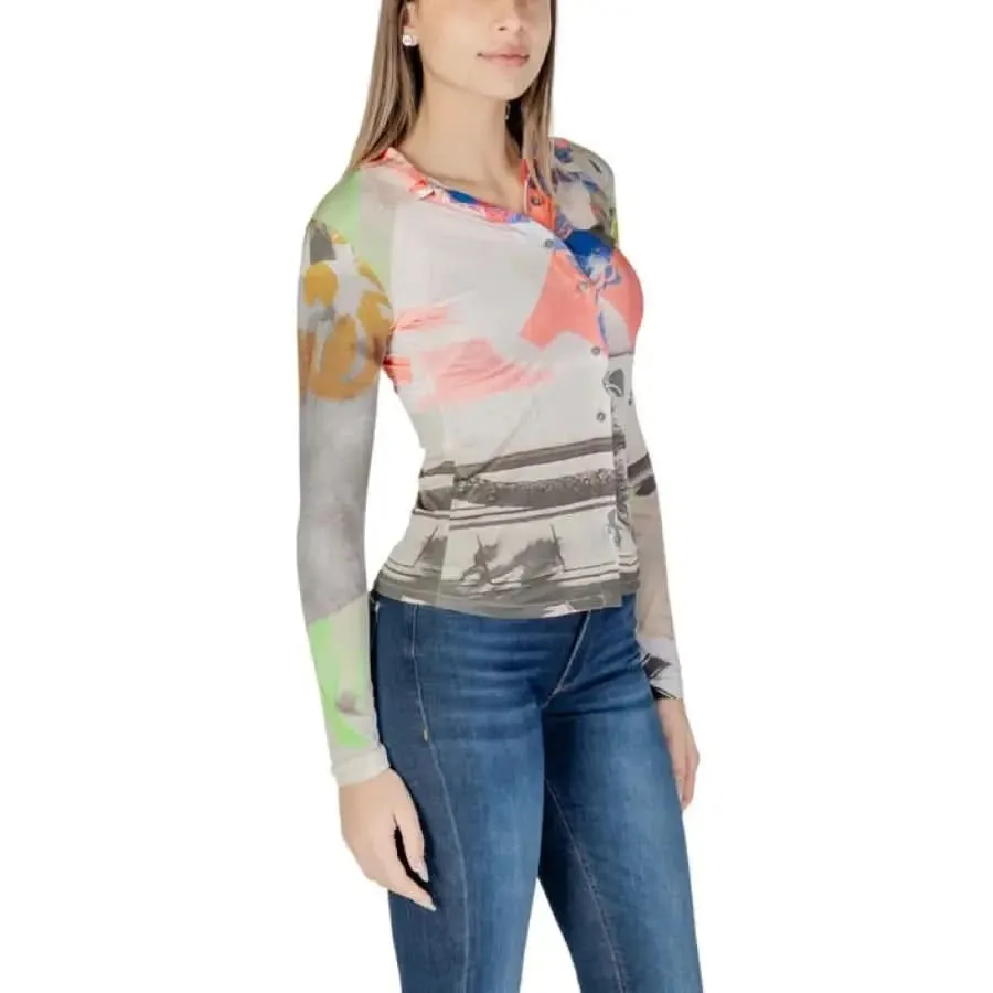Desigual Women's Classic Pink Print Long Shirt