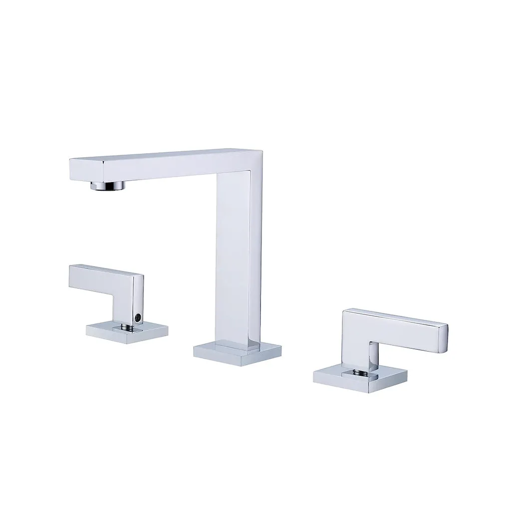 Devon Line Bathroom Faucet - Widespread - 8" Brass/Polished Chrome