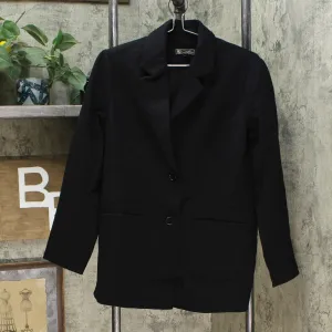 DG2 by Diane Gilman Women's Classic Ponte Blazer Jacket Black Medium