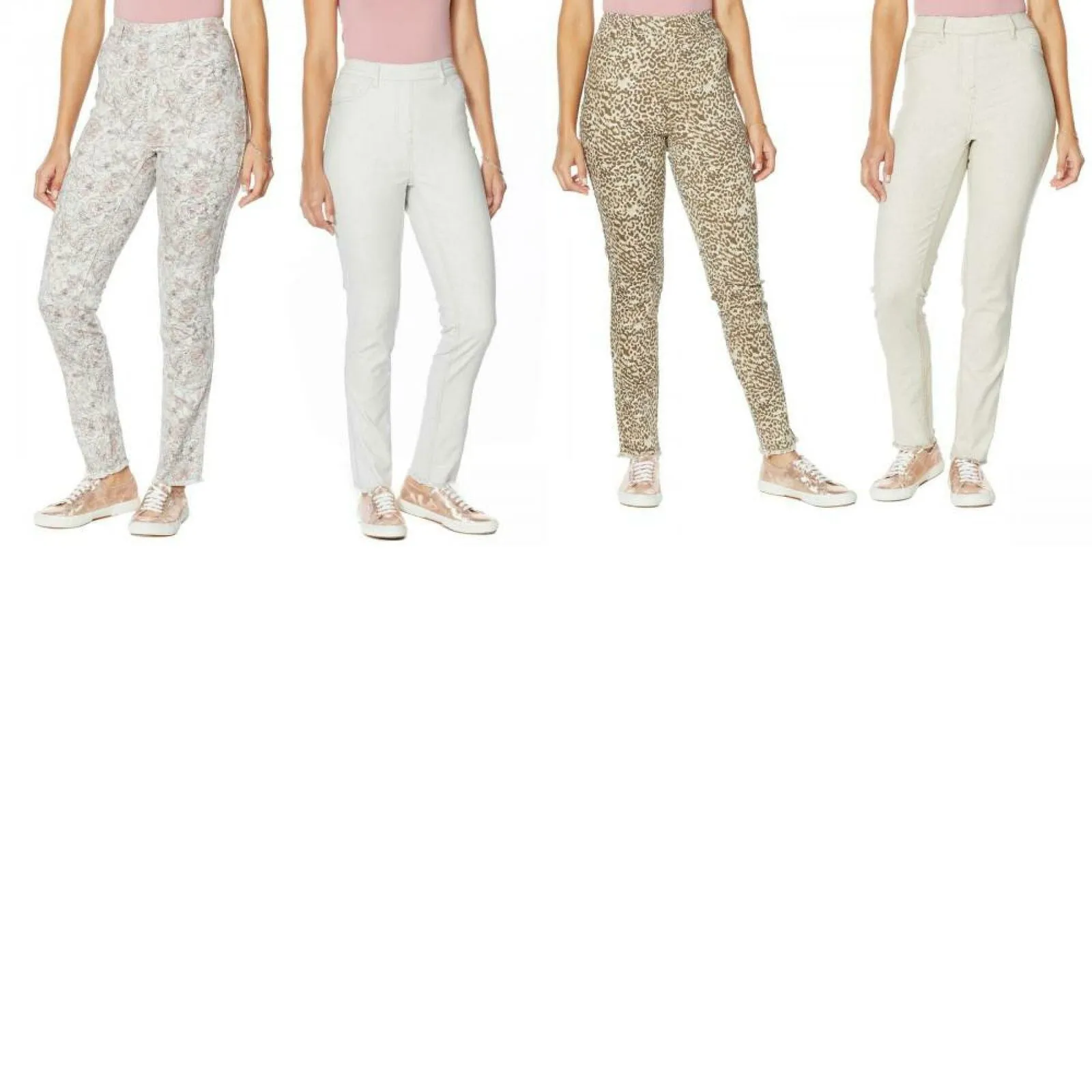 DG2 by Diane Gilman Women's Petite Reversible Twill Pull On Skinny Jeans
