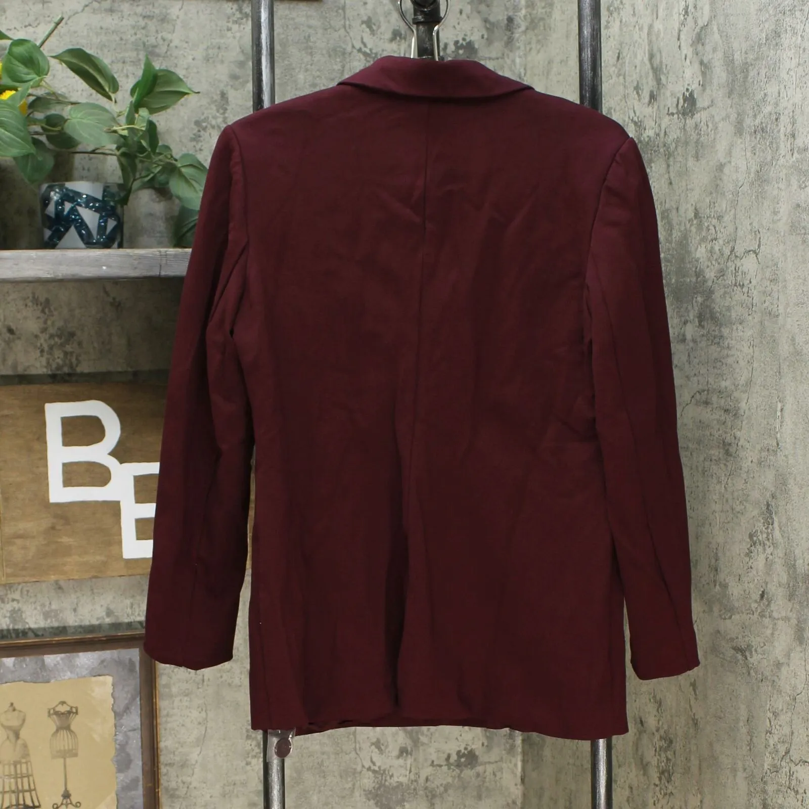 DG2 by Diane Gilman Women's Ponte Blazer Jacket Wine Medium