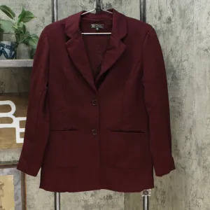 DG2 by Diane Gilman Women's Ponte Blazer Jacket Wine Medium