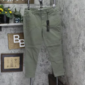 DG2 by Diane Gilman Womens Stretch Straight Leg Jeans Olive Green 16
