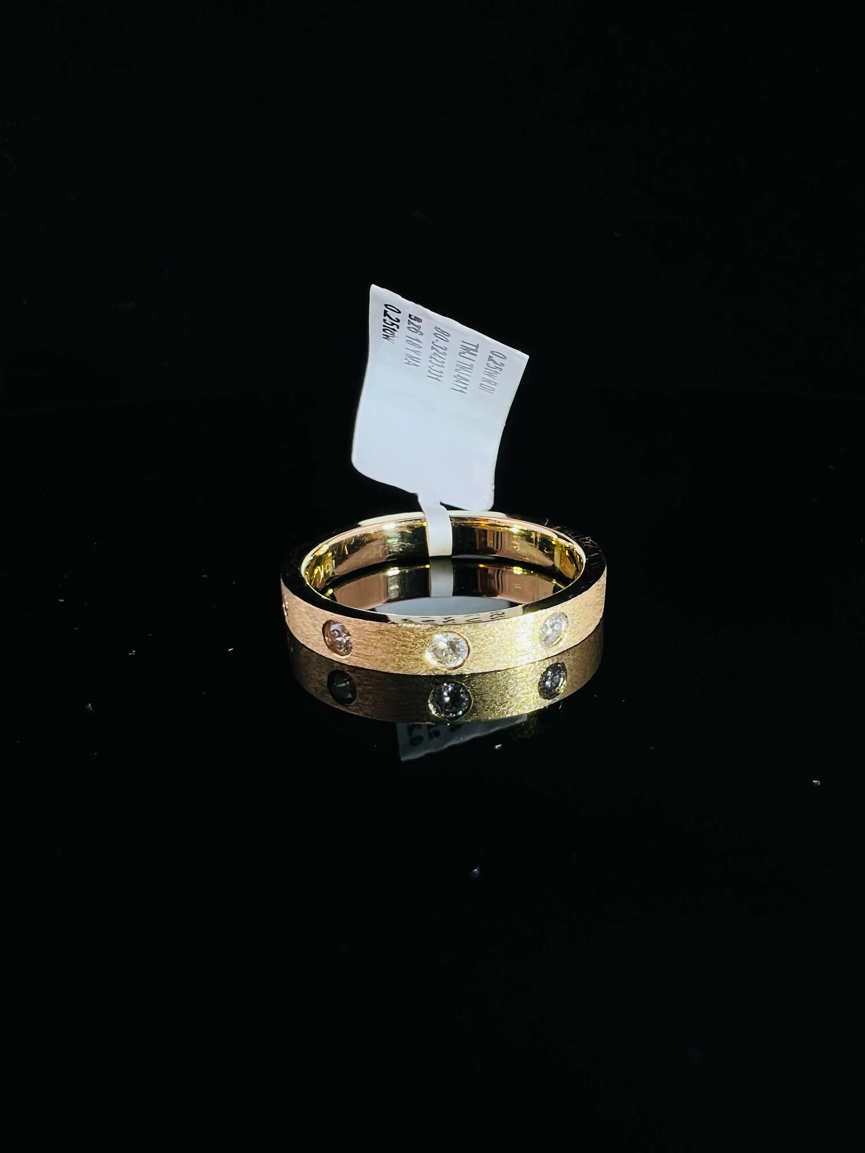 Diamond Brush Finish Gold Band