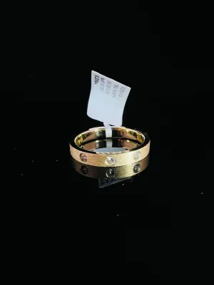 Diamond Brush Finish Gold Band