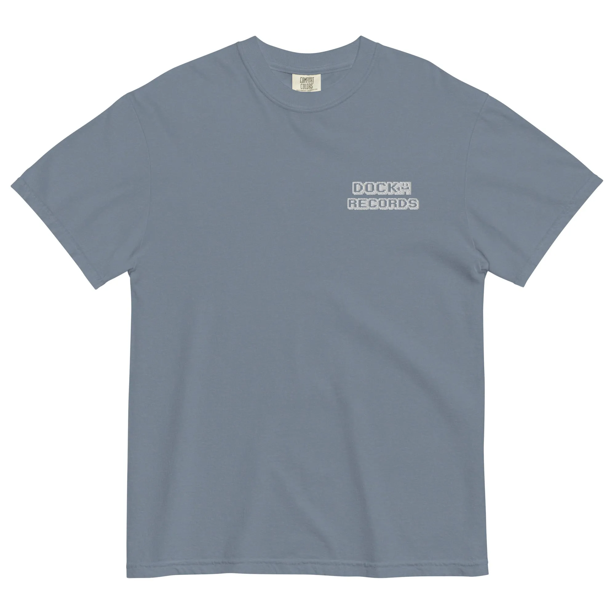 Docka Records Unisex Garment-dyed Heavyweight Embroidered T-shirt