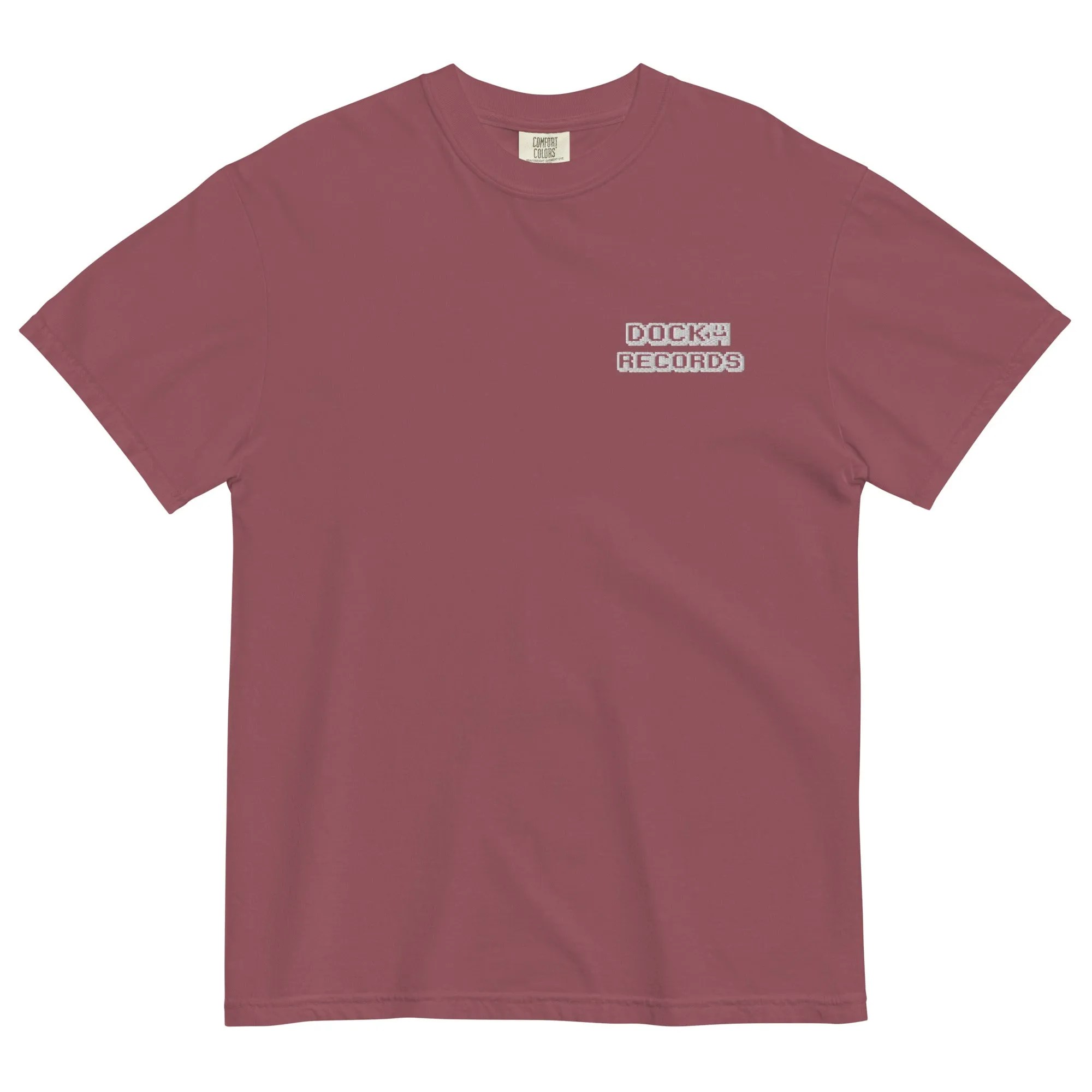 Docka Records Unisex Garment-dyed Heavyweight Embroidered T-shirt