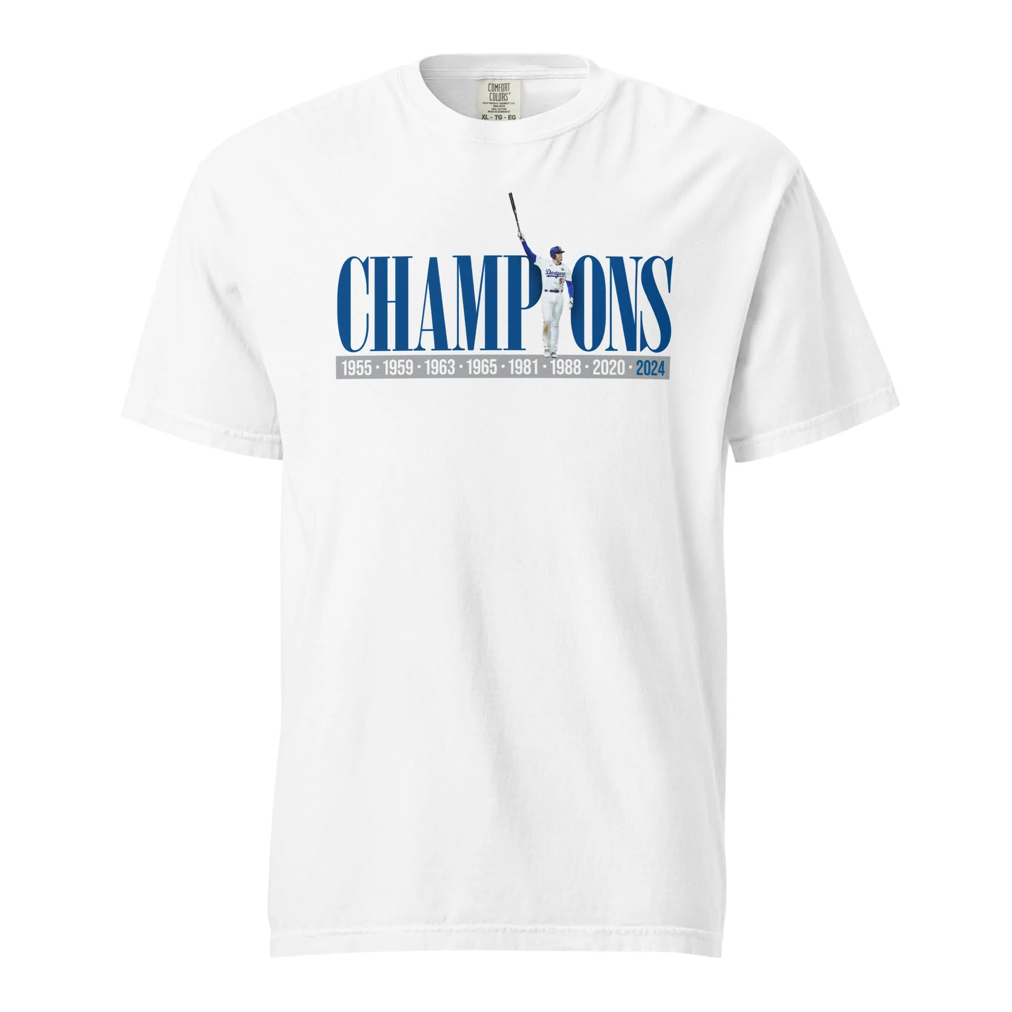 Dodgers 2024 Champion Heavyweight White T-shirt