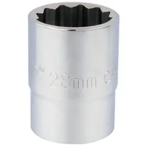 Draper 16697 12 Point Socket, 3/4" Sq. Dr., 28Mm Dr-16697
