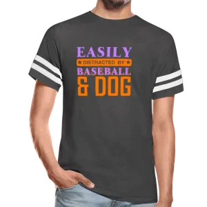EASILY DISTRACTED BY BASEBALL Vintage Sport T-Shirt