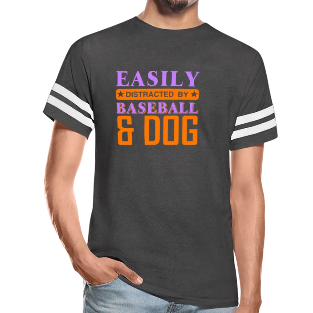 EASILY DISTRACTED BY BASEBALL Vintage Sport T-Shirt