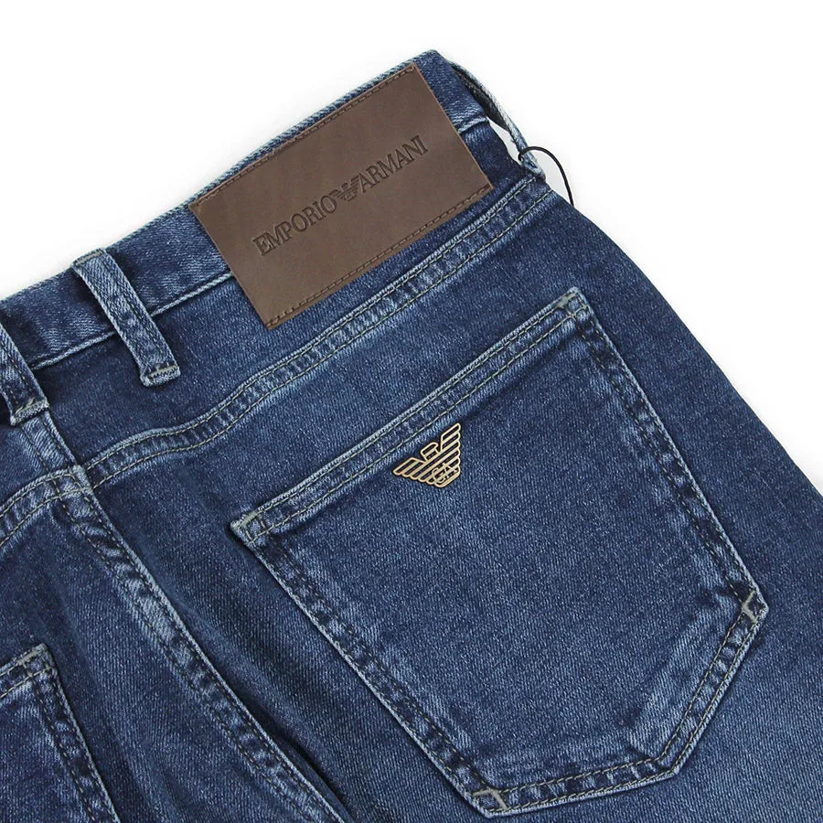 Emporio Armani - J10 Extra Slim Fit Jeans in Mid Blue Wash