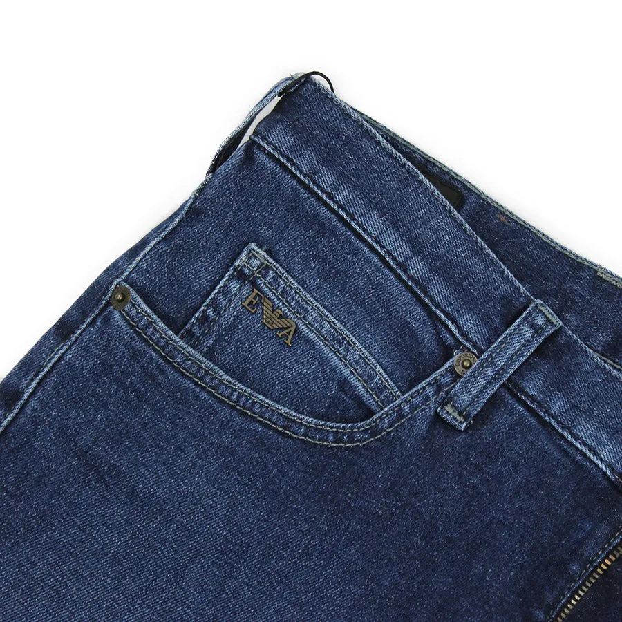 Emporio Armani - J10 Extra Slim Fit Jeans in Mid Blue Wash