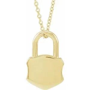 Engravable Lock 16-18" Necklace or Pendant 88239