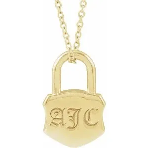 Engravable Lock 16-18" Necklace or Pendant 88239