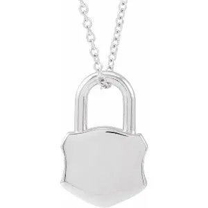 Engravable Lock 16-18" Necklace or Pendant 88239