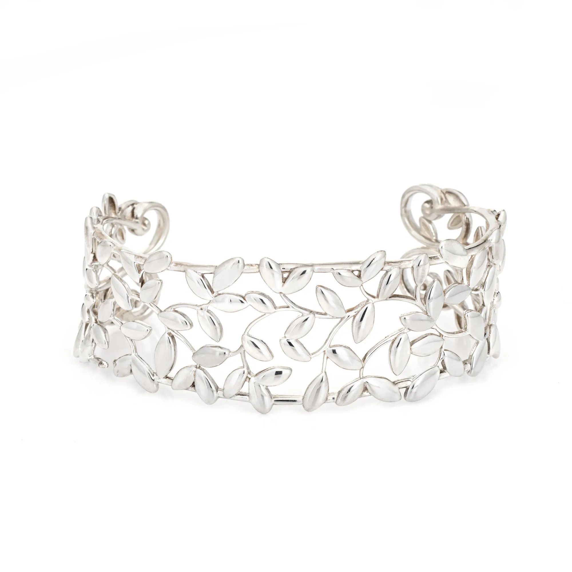 Estate Tiffany & Co Olive Leaf Cuff Paloma Picasso Sterling Silver XL Bracelet