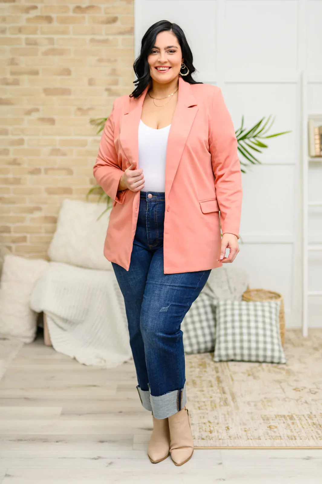 Eugene Blazer in Rosy Coral