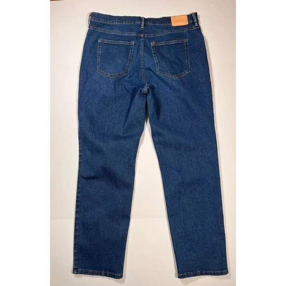 Everlane High Rise Slim Straight Cigarette Jeans Dark Wash Size 33R # 139393 EUC
