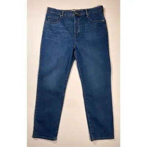 Everlane High Rise Slim Straight Cigarette Jeans Dark Wash Size 33R # 139393 EUC