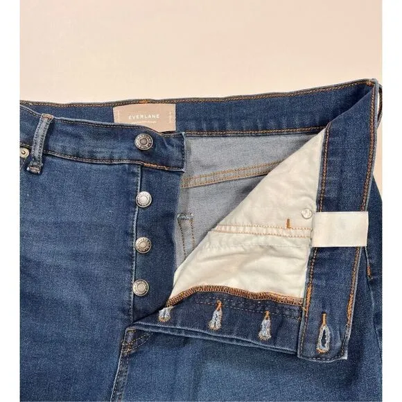 Everlane High Rise Slim Straight Cigarette Jeans Dark Wash Size 33R # 139393 EUC