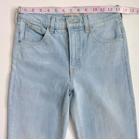 Everlane The High Rise Flare Regular Light Wash Denim Jeans in Fog Wash Size 25