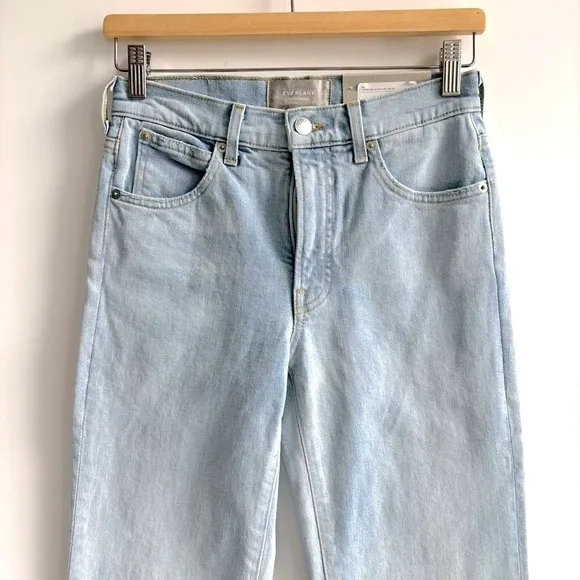 Everlane The High Rise Flare Regular Light Wash Denim Jeans in Fog Wash Size 25