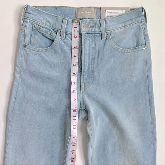 Everlane The High Rise Flare Regular Light Wash Denim Jeans in Fog Wash Size 25