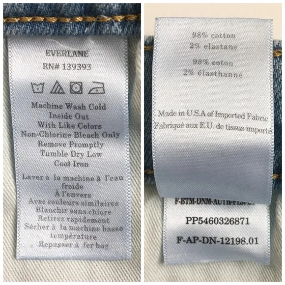 Everlane The High Rise Flare Regular Light Wash Denim Jeans in Fog Wash Size 25