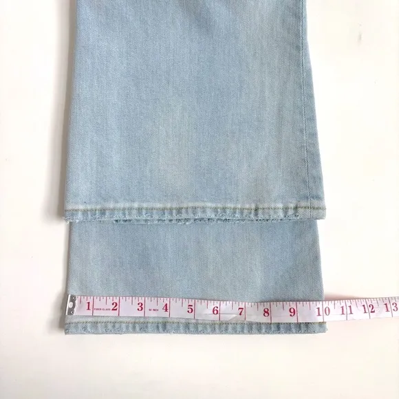 Everlane The High Rise Flare Regular Light Wash Denim Jeans in Fog Wash Size 25