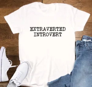 Extraverted Introvert, White, Short Sleeve Unisex T-shirt