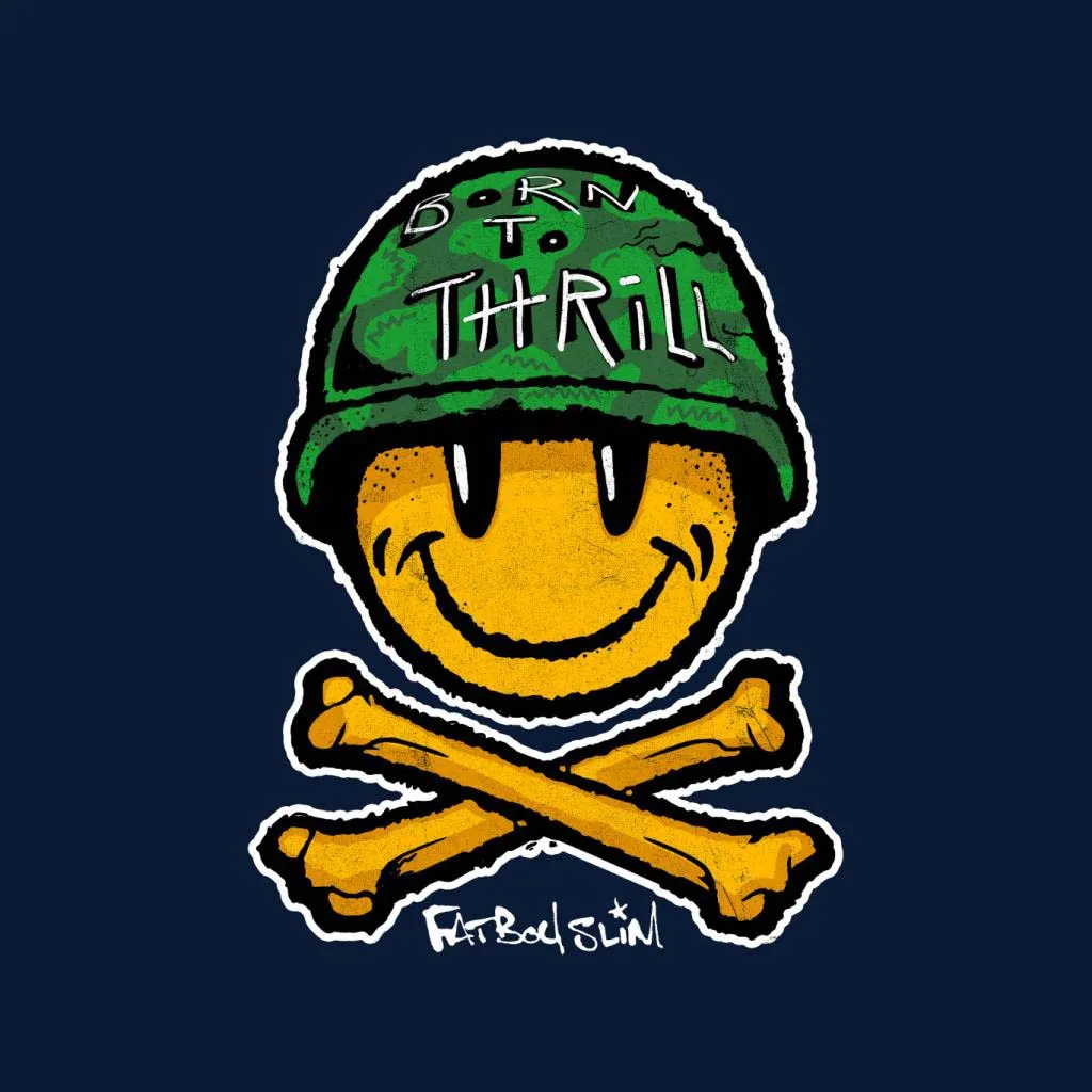 Fatboy Slim Born To Thrill Army Smiley And Crossbones Kid's Varsity Jacket