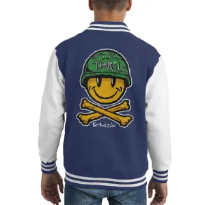 Fatboy Slim Born To Thrill Army Smiley And Crossbones Kid's Varsity Jacket