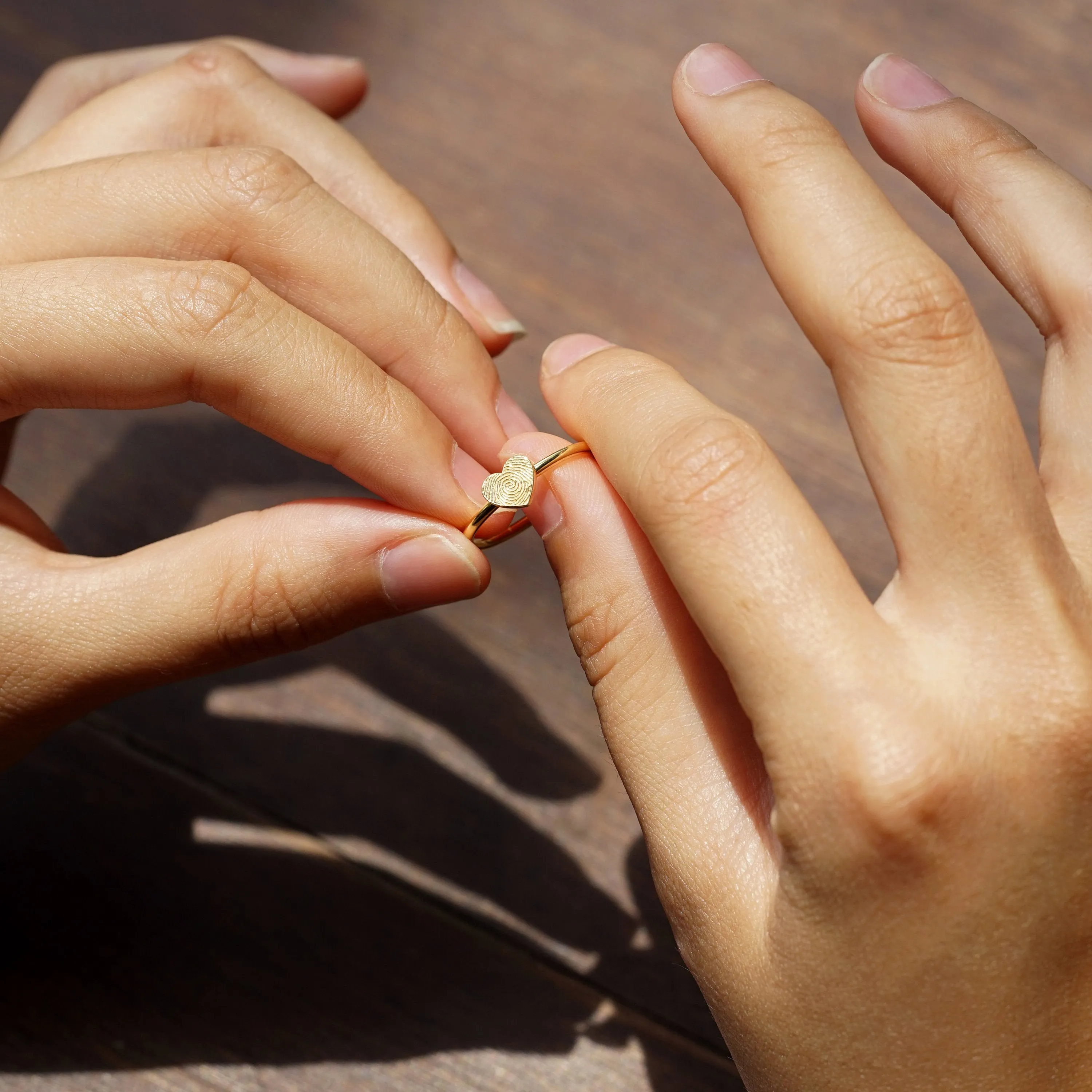 Fingerprint Heart Ring