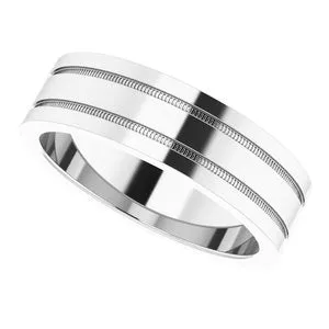 Flat Edge Band with Milgrain 51536 - 2 mm - 6 mm