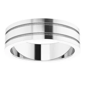 Flat Edge Band with Milgrain 51536 - 2 mm - 6 mm