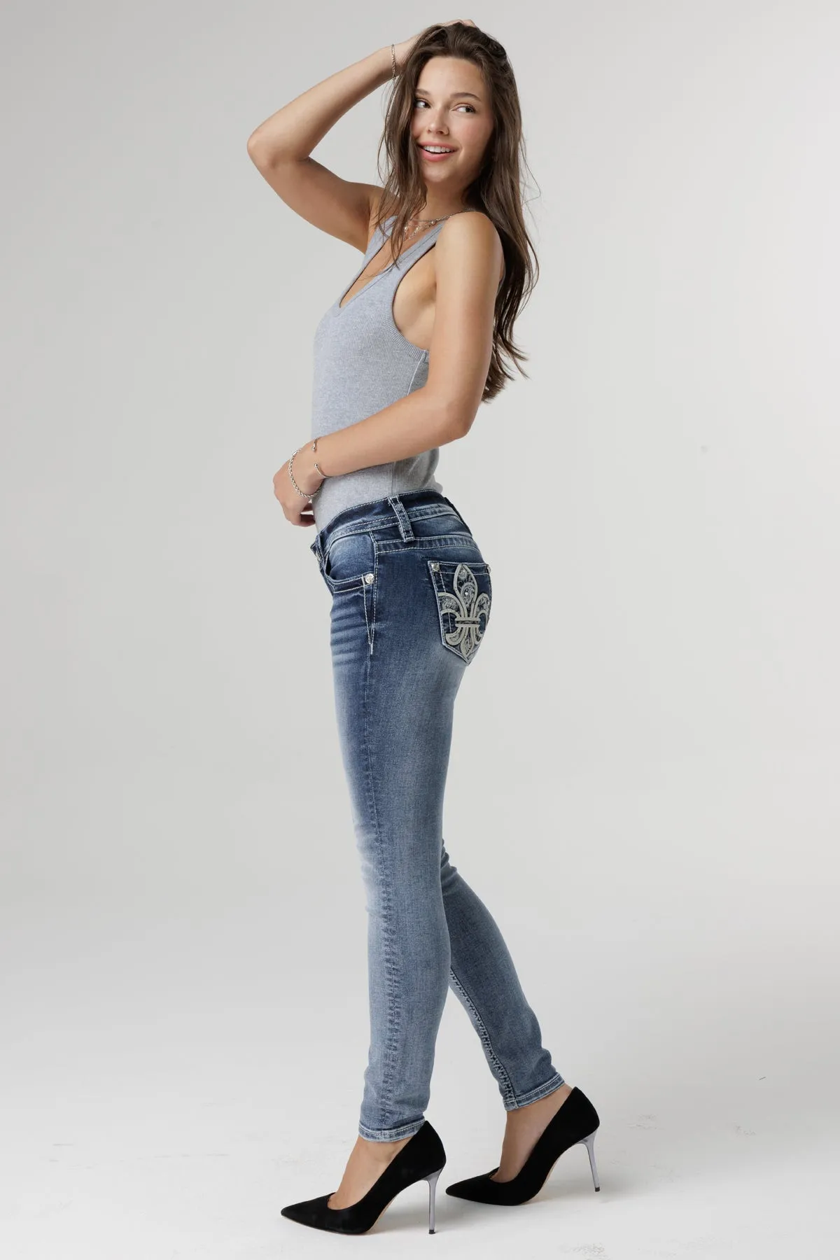 Fleur de Paisley Skinny Jeans