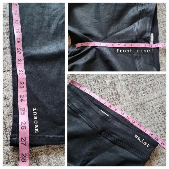 Frame Jet Set Skinny Crop Noir Coated Stretch High Rise Ankle Jeans 31