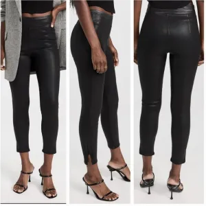 Frame Jet Set Skinny Crop Noir Coated Stretch High Rise Ankle Jeans 31