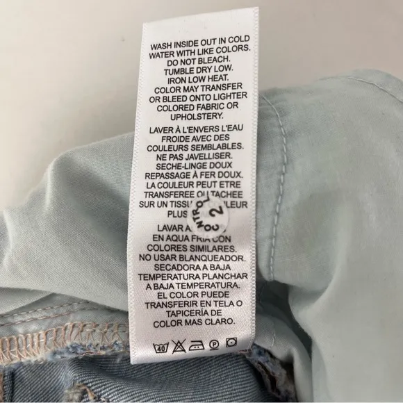 Frame Women’s Le High Raw Edge Skinny Jeans Sz 24 Light Blue NWT